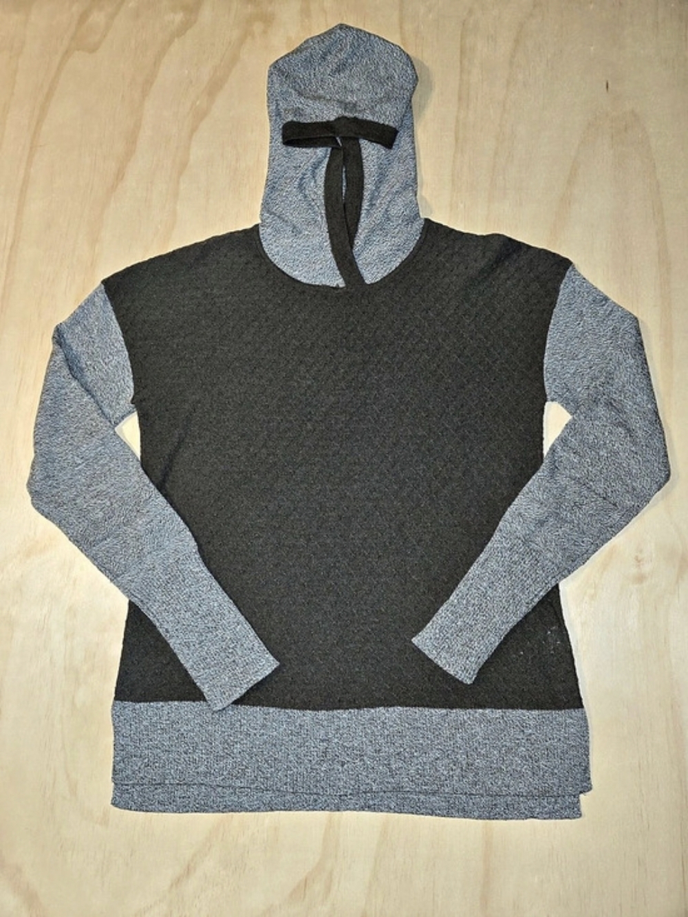 Smartwool Women's Shadow Pine Hoodie Sweater Merino Wool Blend Black Gray M